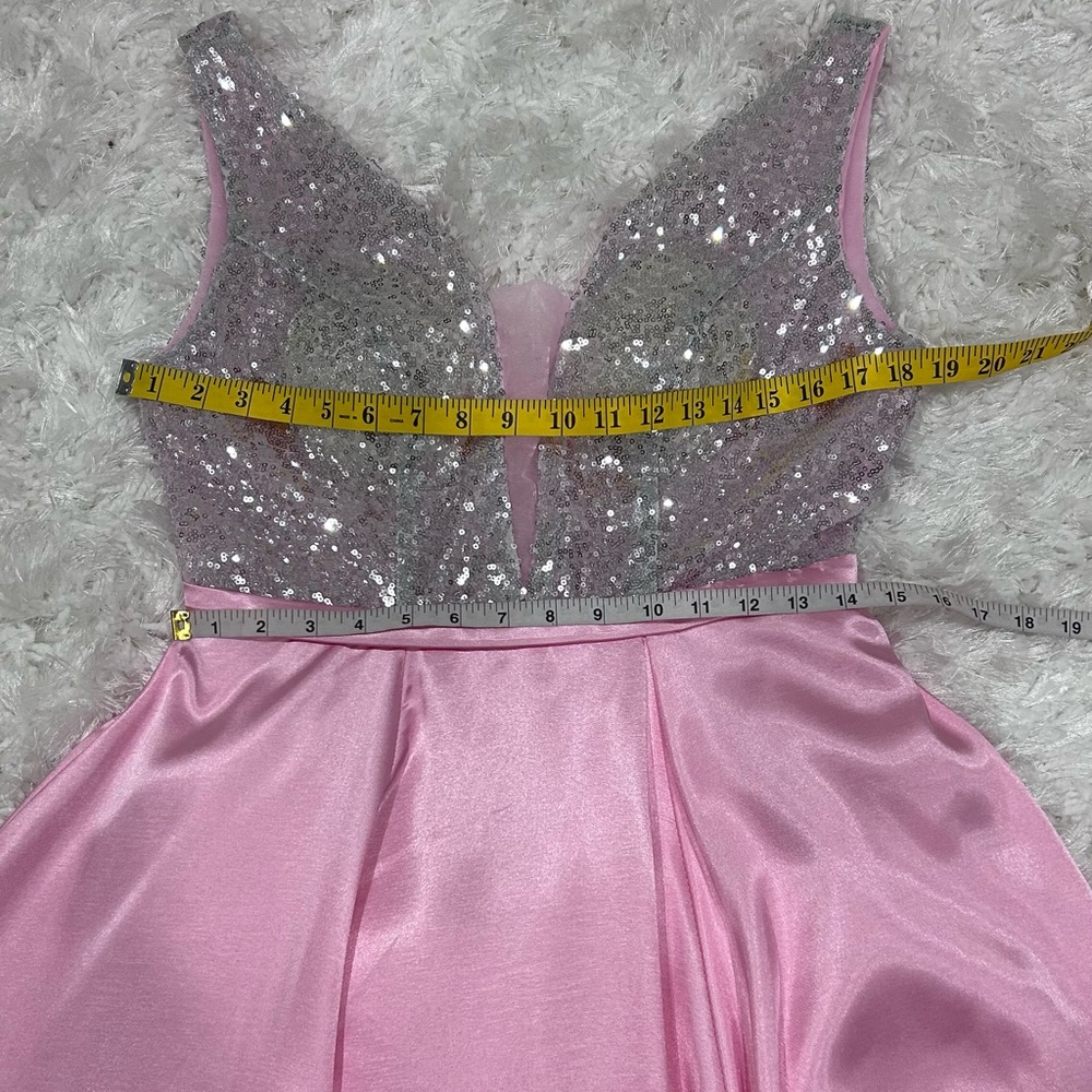 NWOT 👛 Pink Sequin Satin Evening Gown - Picture 14 of 16